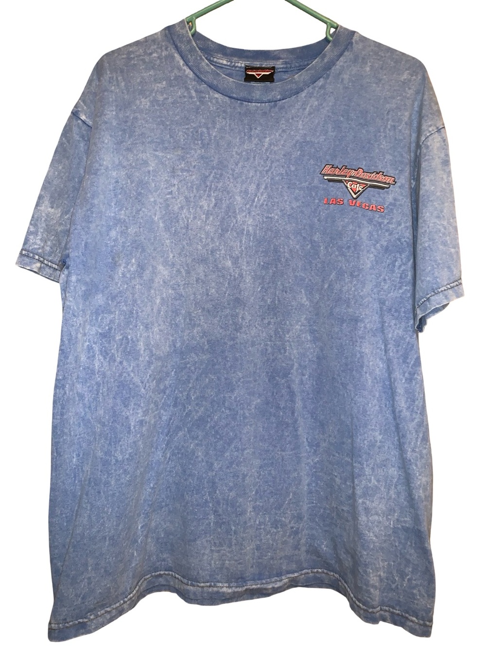 Harley-Davidson Blue Mineral-Wash Short Sleeve Tee with Small Chest Logo